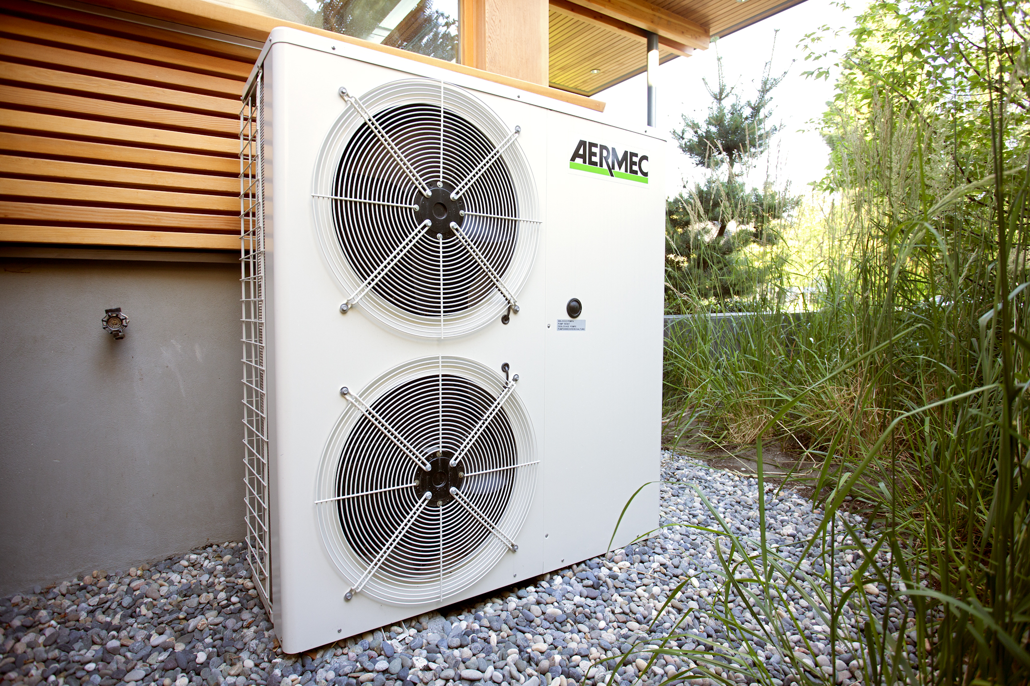 AERMEC heat pump installed in a sustainable house in Vancouver.