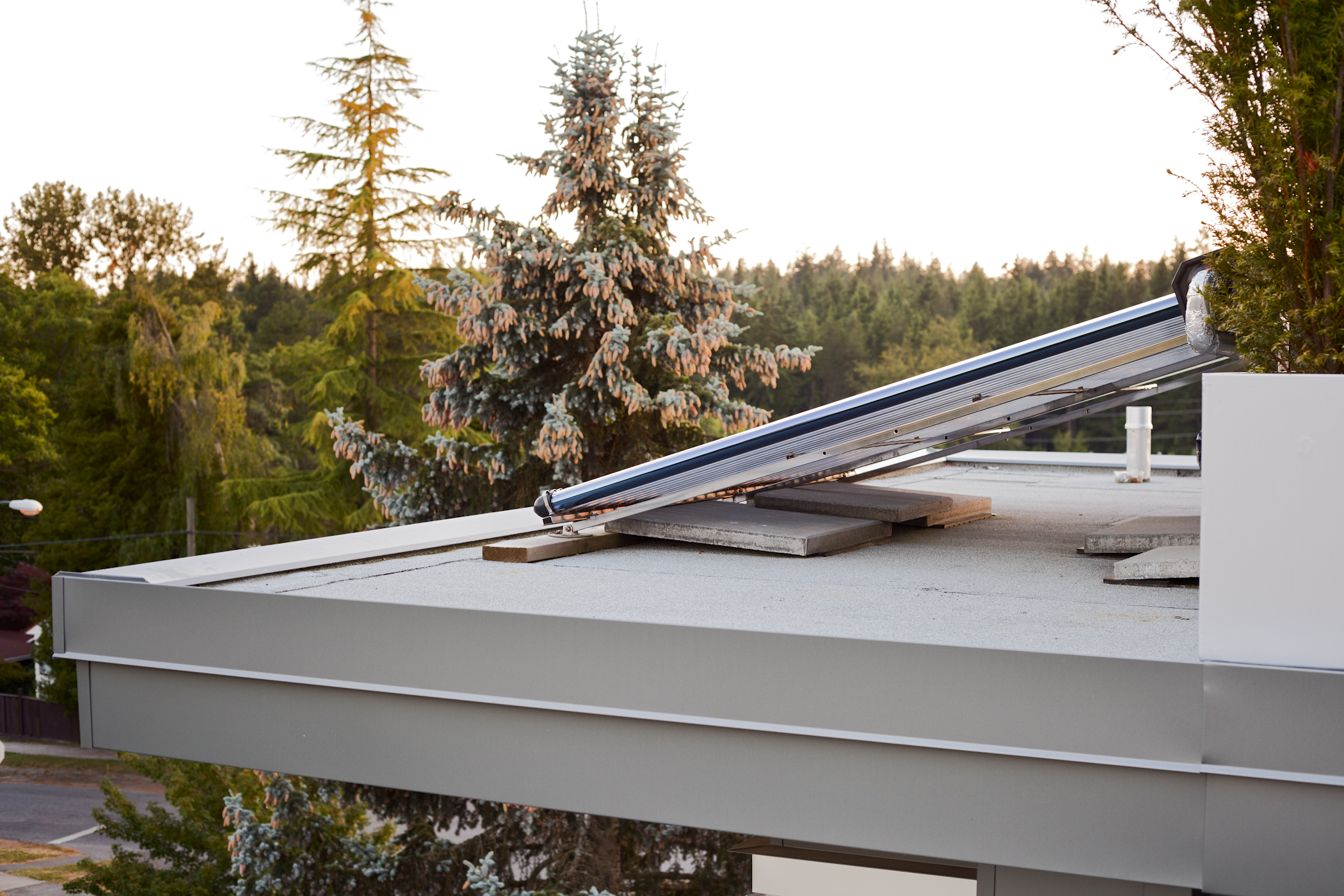 Solar panel system installed in a sustainable house in Vancouver.